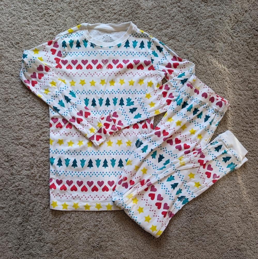Primary Festive Pattern Kids Pajama Set - Red, Yellow, Blue